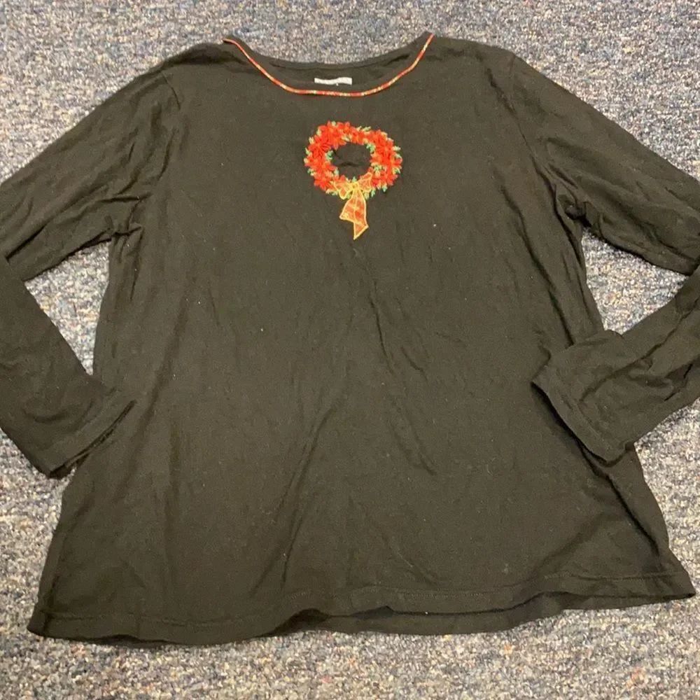 Black Christmas Themed Top sz. XL